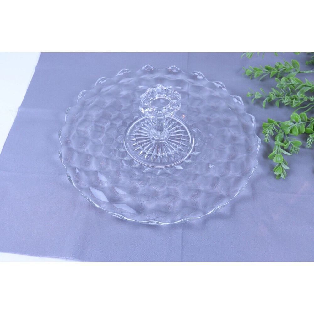 Vintage Clear Glass Cubist Colony Whitehall Sandwich Platter 12”